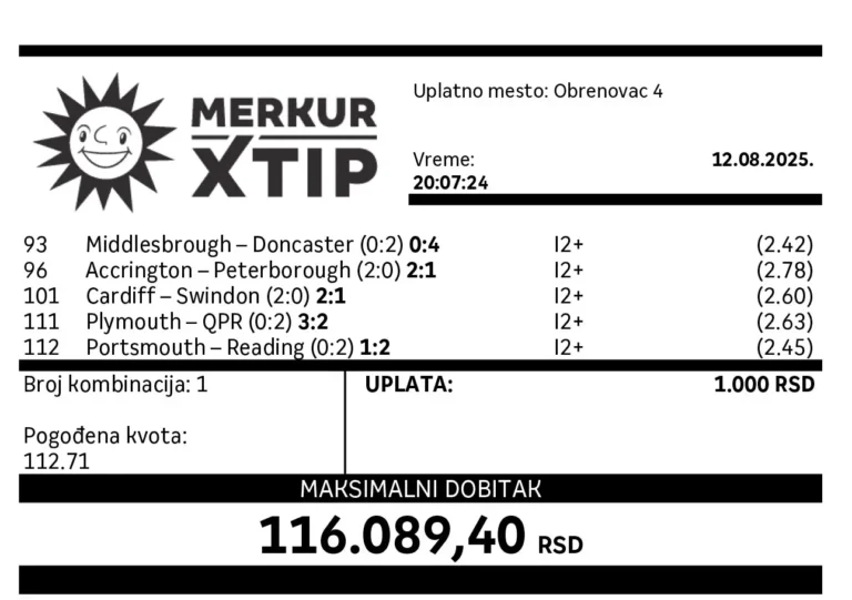 Obrenovac 4 Dobitni Tiket