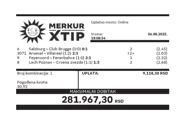 Tiket, Supertiket, MerkurXtip, Dobitni tiket, Kvote