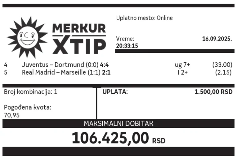 Supertiket, dobitni tiket, MerkurXtip