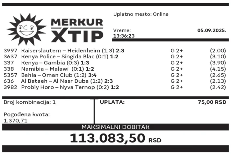 Supertiket, dobitni tiket, MerkurXtip