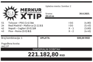 Tiket, dobitni tiket, supertiket, MerkurXtip