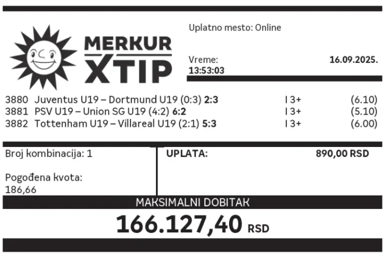 Supertiket, Dobitni tiket, MerkurXtip