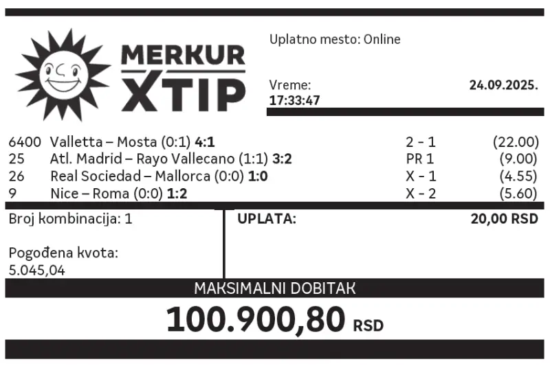 Supertiket, Dobitni tiket, MerkurXtip