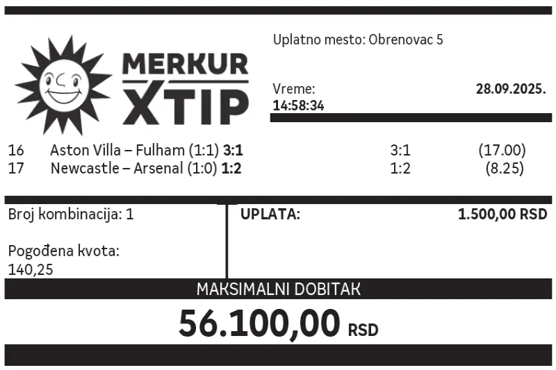 Supertiket, Dobitni tiket, MerkurXtip