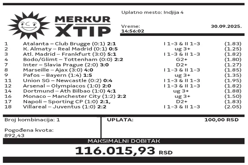 Supertiket, Dobitni tiket, MerkurXtip