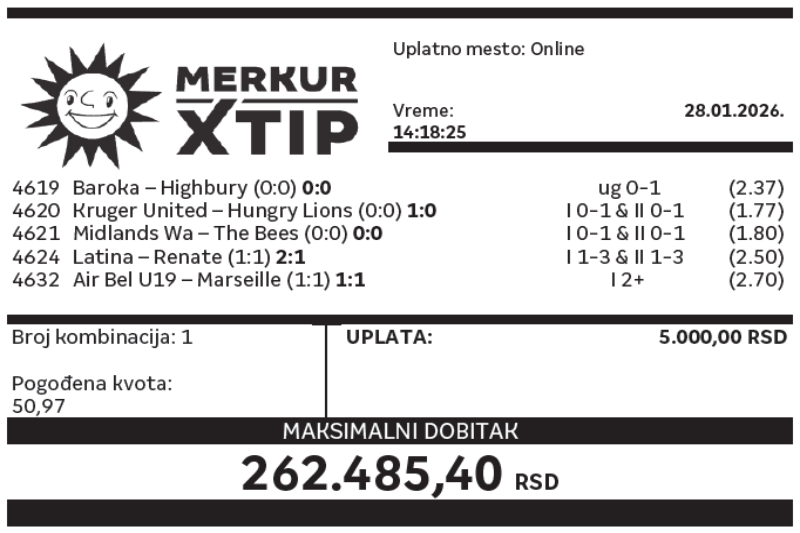 Dobitni tiket, Dobitni tiket, Supertiket, MerkurXtip, Najbolje kvote