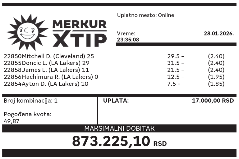 Dobitni tiket, Dobitni tiketi, Supertiket, MerkurXtip, Najbolje kvote