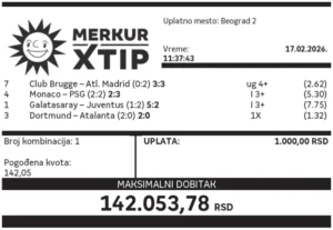 Dobitni tiket, Dobitni tiketi, Super tiket, MerkurXtip, Najbolje kvote