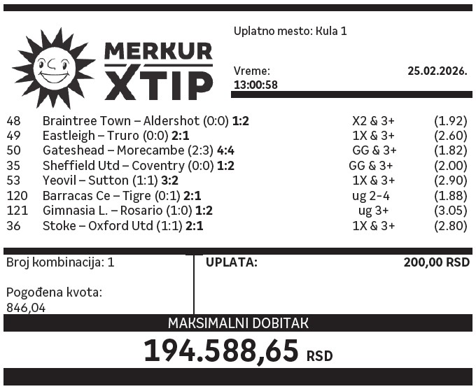 Dobitni tiket, Dobitni tiketi, Super tiket, Najbolje kvote, MerkurXtip