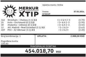 Dobitni tiket, Dobitni tiketi, Super tiket, Najbolje kvote, MerkurXtip