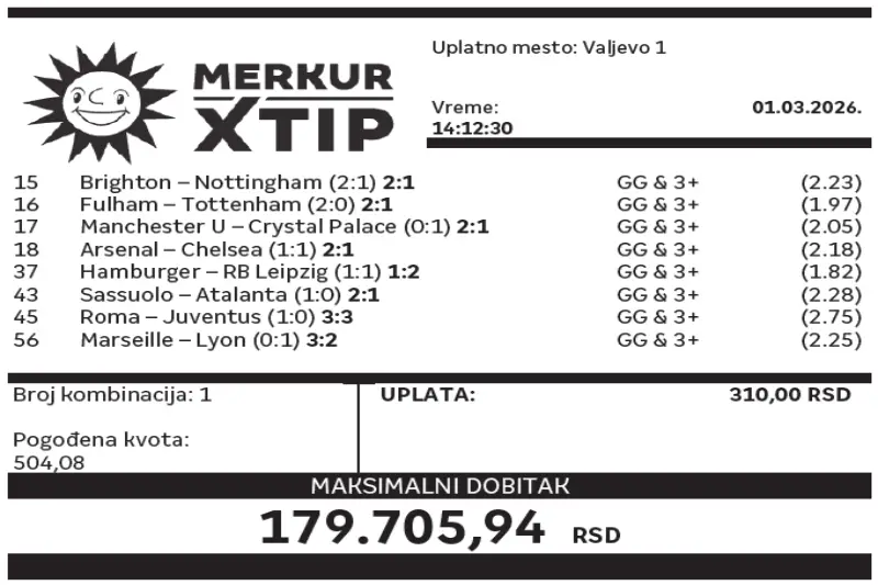 Dobitni tiket, Dobitni tiketi, Super tiket, Najbolje kvote, MerkurXtip