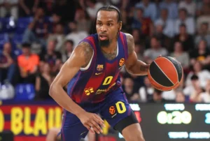 Bek Barselone Kevin Panter, u meču plej-ina Evrolige, protiv Crvene zvezde