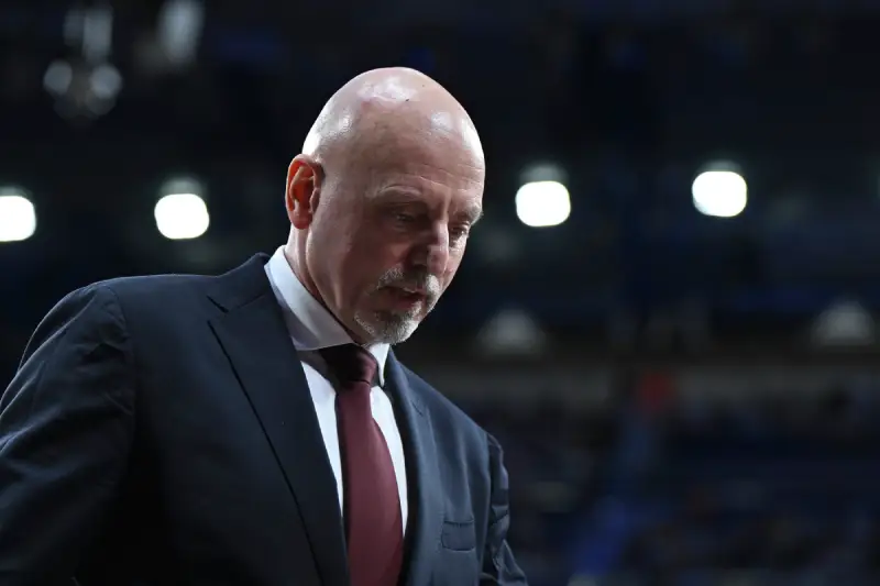 Trener Crvene zvezde Saša Obradović posle meča u Madridu, protiv Reala