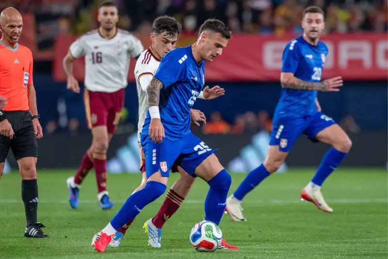 Detalj s prijateljskog meča Španija - Srbija, odigranog u Viljarealu