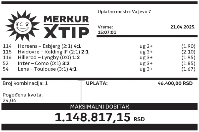 Dobitni tiket, Dobitni tiketi, Super tiket, Najbolje kvote, MerkurXtip
