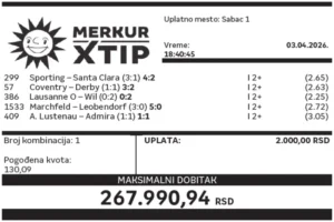 Dobitni tiket, Dobitni tiketi, Super tiket, Najbolje kvote, MerkurXtip