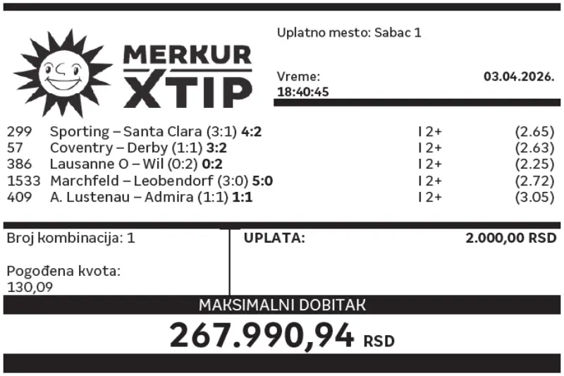 Dobitni tiket, Dobitni tiketi, Super tiket, Najbolje kvote, MerkurXtip