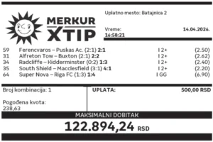 Dobitni tiket, Dobitni tiketi, Super tiket, Najbolje kvote, MerkurXtip