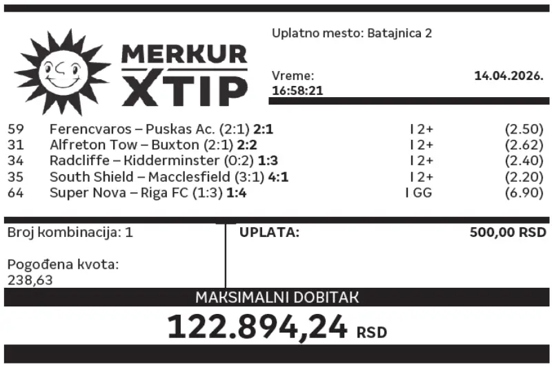 Dobitni tiket, Dobitni tiketi, Super tiket, Najbolje kvote, MerkurXtip