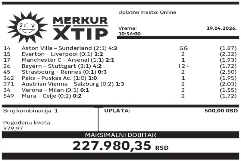 Dobitni tiket, Dobitni tiketi, Super tiket, Najbolje kvote, MerkurXtip