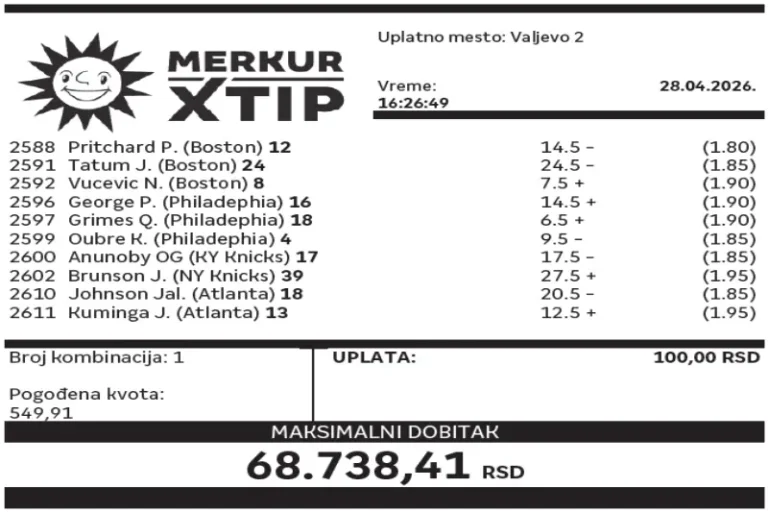 Dobitni tiket, Dobitni tiketi, Super tiket, Najbolje kvote, MerkurXtip