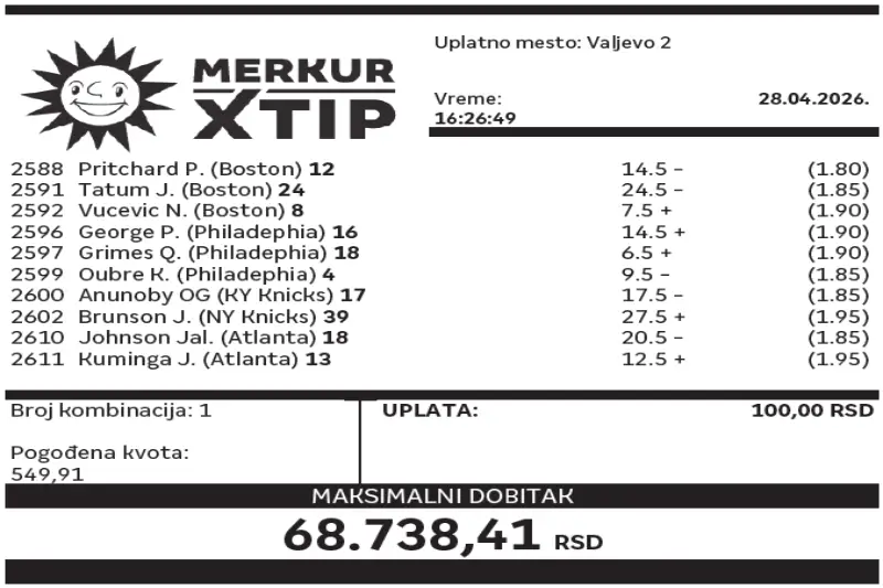 Dobitni tiket, Dobitni tiketi, Super tiket, Najbolje kvote, MerkurXtip