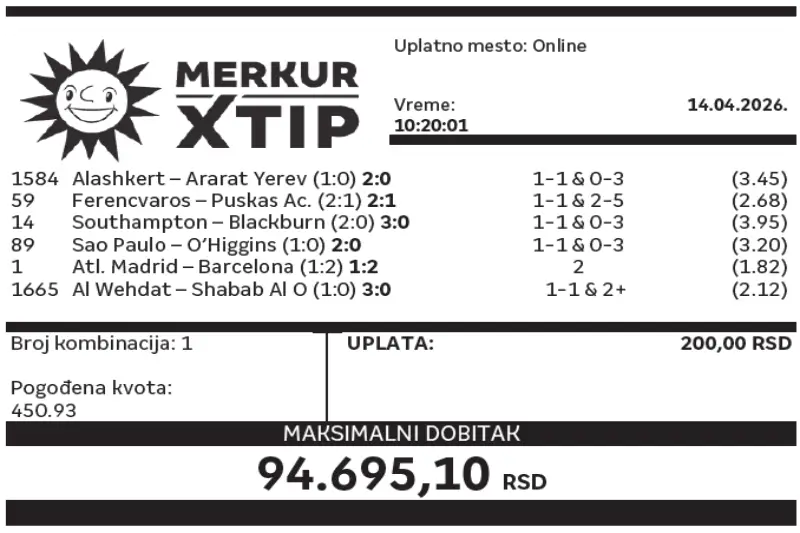 Dobitni tiket, Dobitni tiketi, Super tiket, Najbolje kvote, MerkurXtip