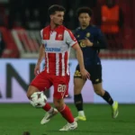 Vezista Crvene zvezde Tomas Handel, u meču sa Lilom, u Ligi Evrope