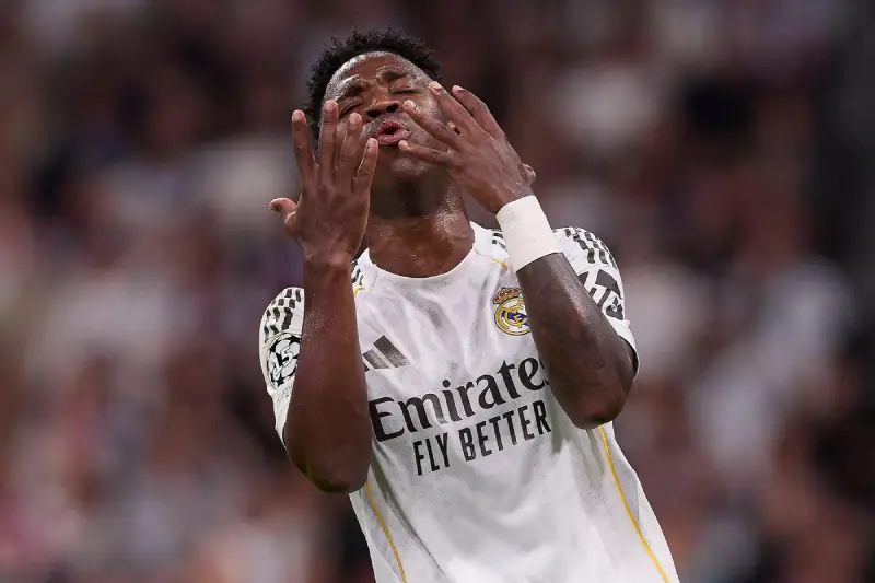 Igrač Real Madrida Vinisijus Žunior u meču sa Bajernom