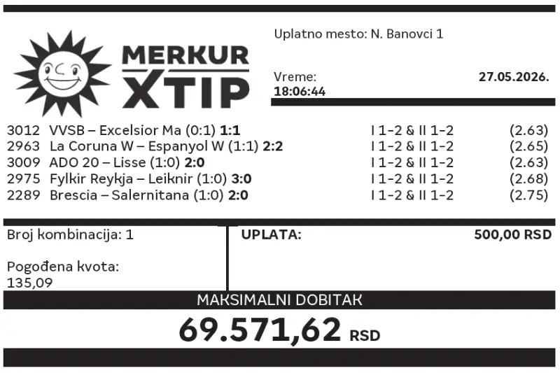 Dobitni tiket, Dobitni tiketi, Super tiket, Najbolje kvote, MerkurXtip