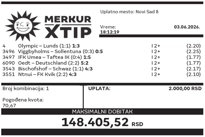 Dobitni tiket, Dobitni tiketi, Super tiket, Najbolje kvote, MerkurXtip