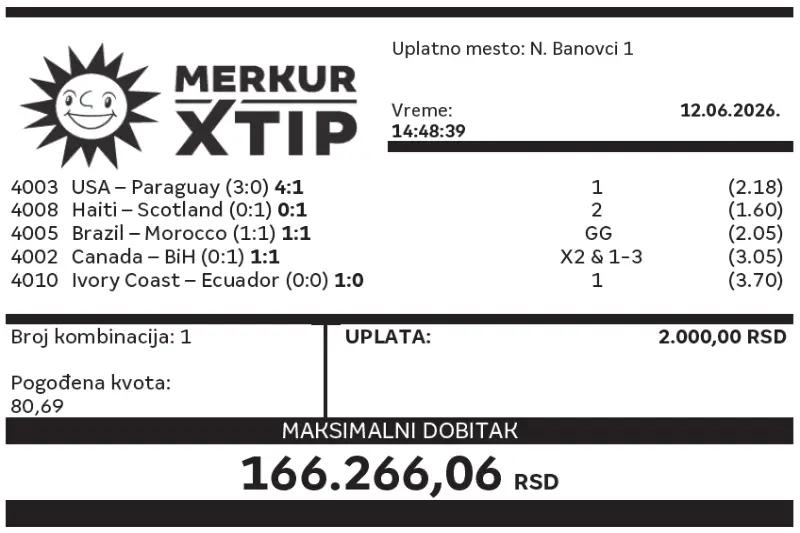 Dobitni tiket, Dobitni tiketi, Super tiket, Najbolje kvote, MerkurXtip