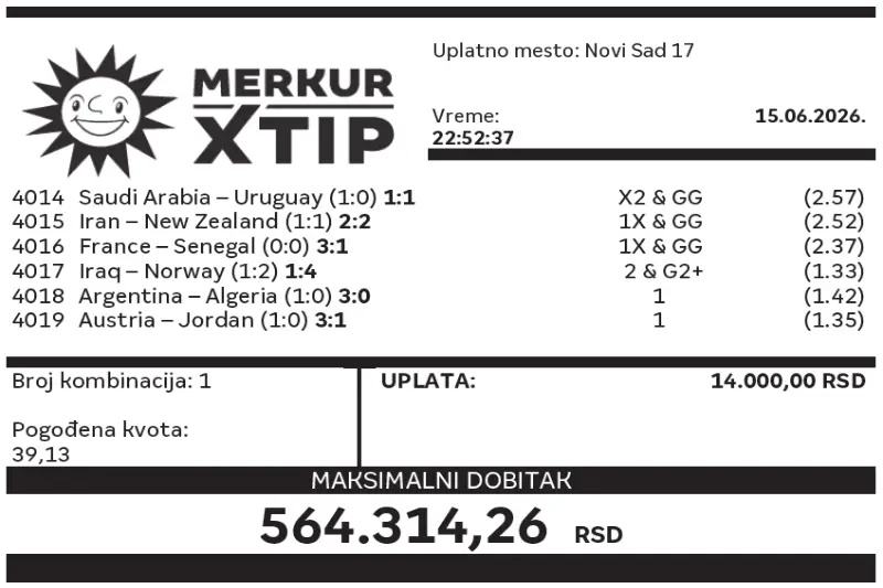Dobitni tiket, Dobitni tiketi, Super tiket, Najbolje kvote, MerkurXtip