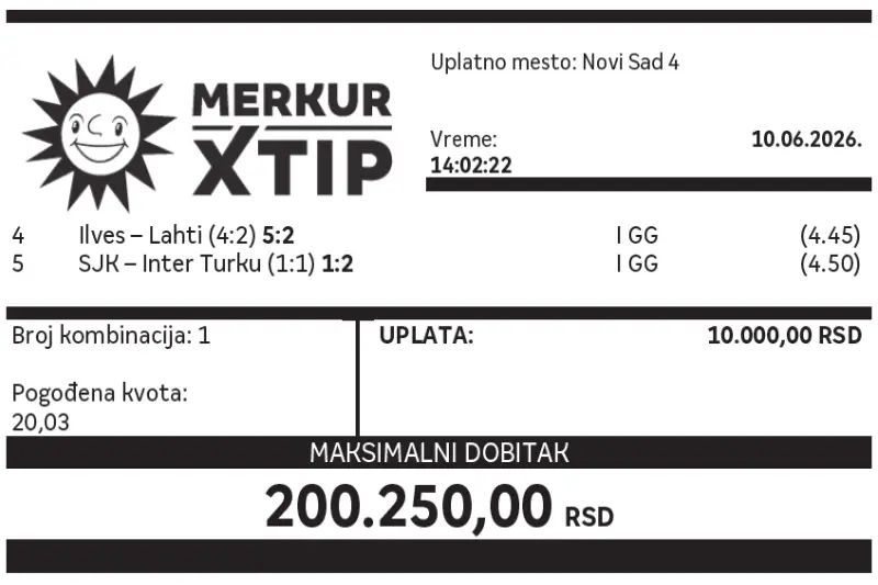 Dobitni tiket, Dobitni tiketi, Super tiket, Najbolje kvote, MerkurXtip